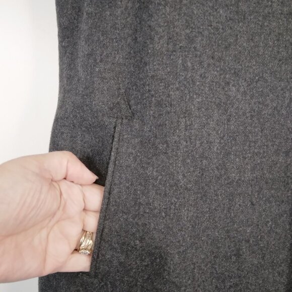 LOFT Sleeveless Sheath Wool Blend Charcoal Dress Size 6P - Picture 4 of 11
